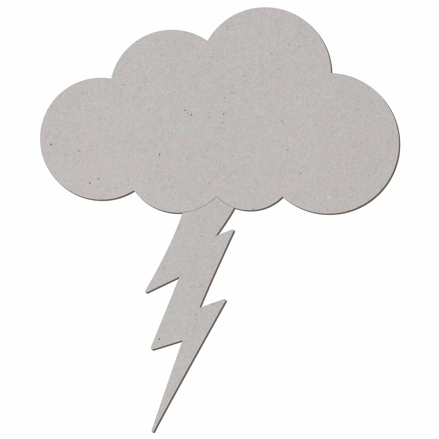 Wolken mit Blitz Pappe Zuschnitt 3-50cm
