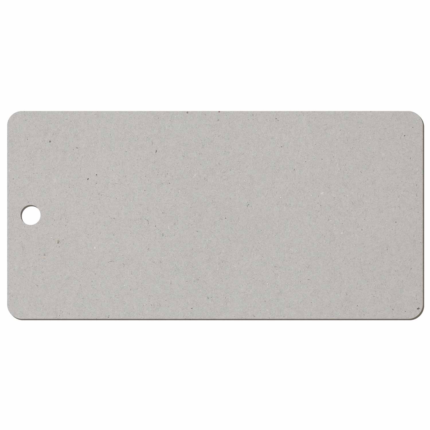 Rechteck gerundet mit 1 Loch links Pappe Zuschnitt 3-50cm