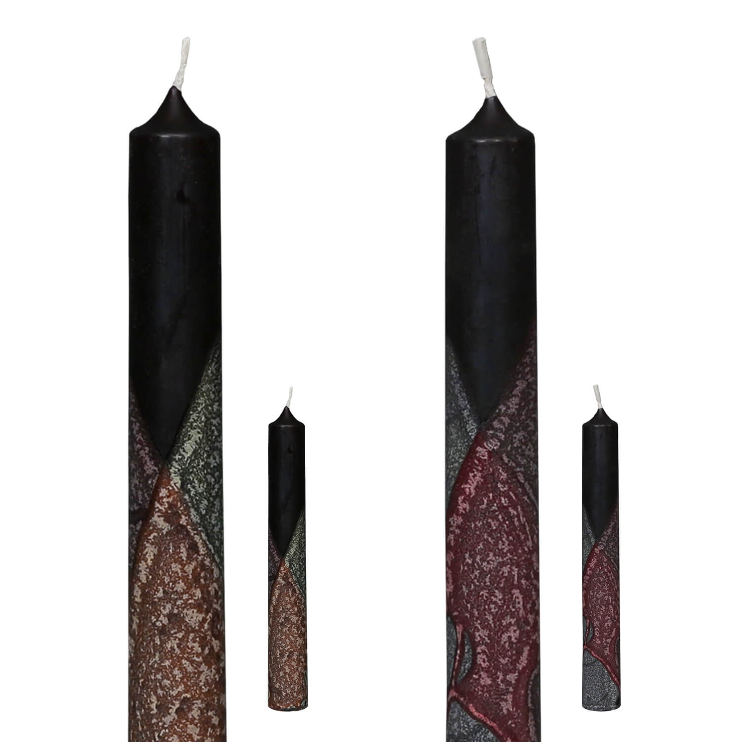 Stabkerzen Black Edition 180mm x Ø 22mm handverziert