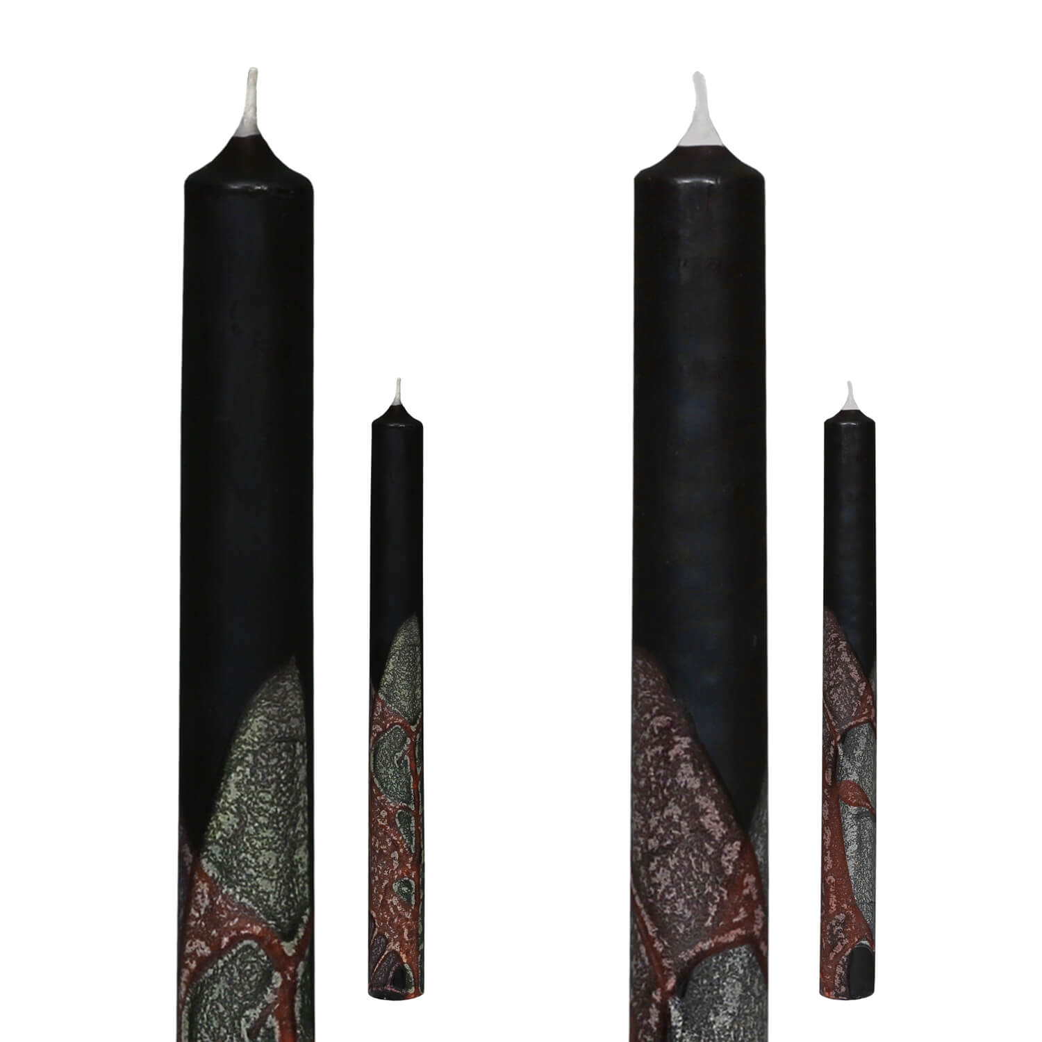 Stabkerzen Black Edition 250mm x Ø 22mm handverziert
