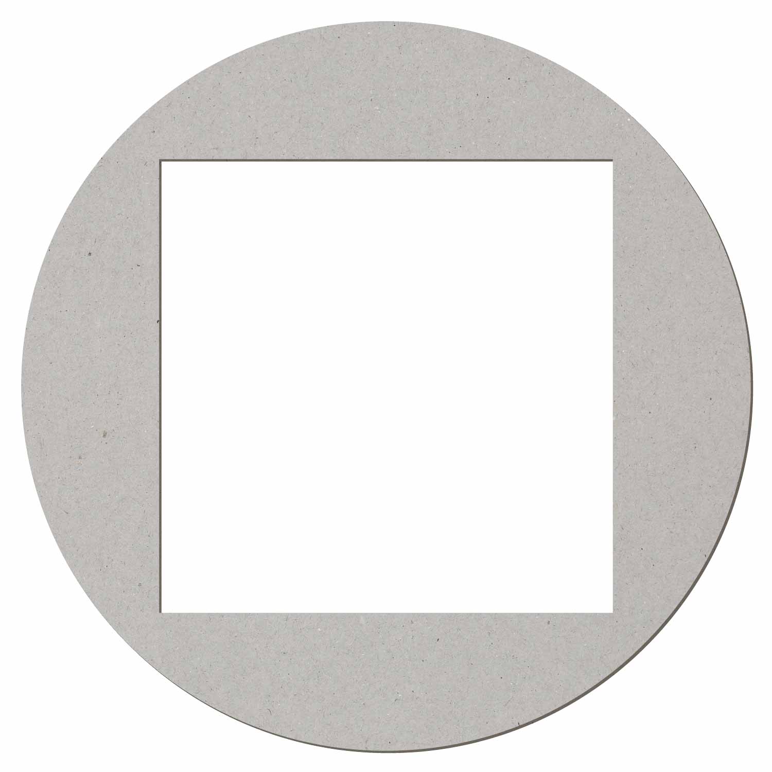 Scheibe Kreis mit quadratischem Ausschnitt Pappe Zuschnitt 3-50cm