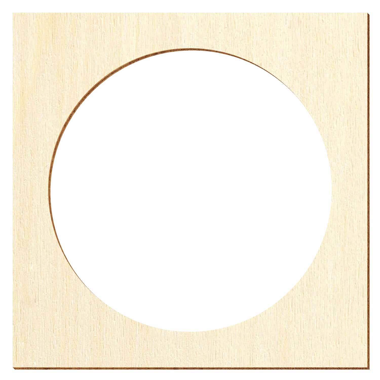 Quadrat mit kreisrundem Ausschnitt Holz Zuschnitt 3-50cm