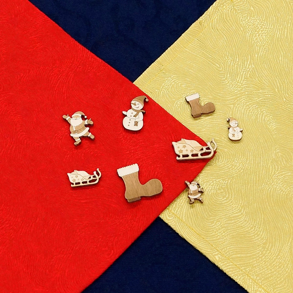 Streudeko Sets aus Sperrholz graviert - Weihnachtsmotive