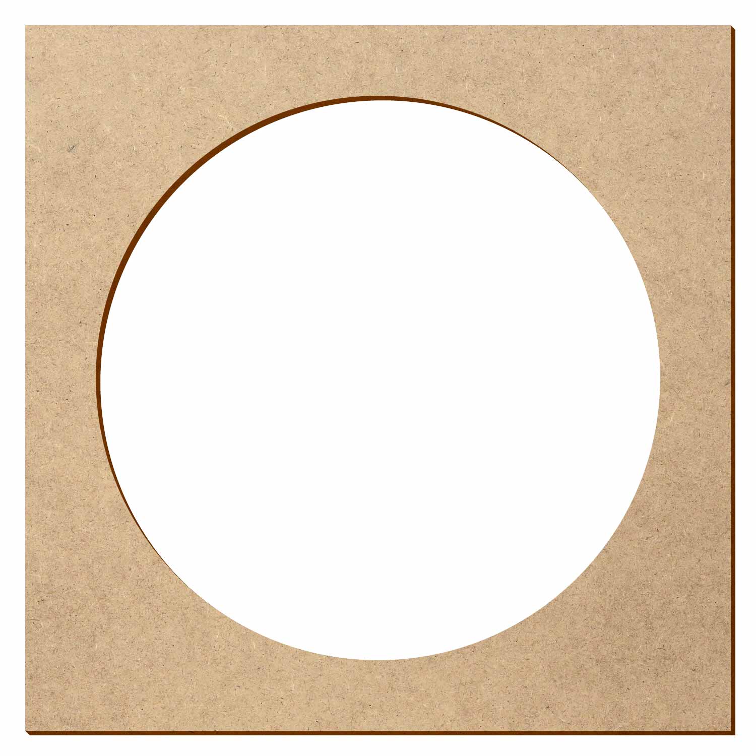 Quadrat mit kreisrundem Ausschnitt MDF Zuschnitt 3-50cm