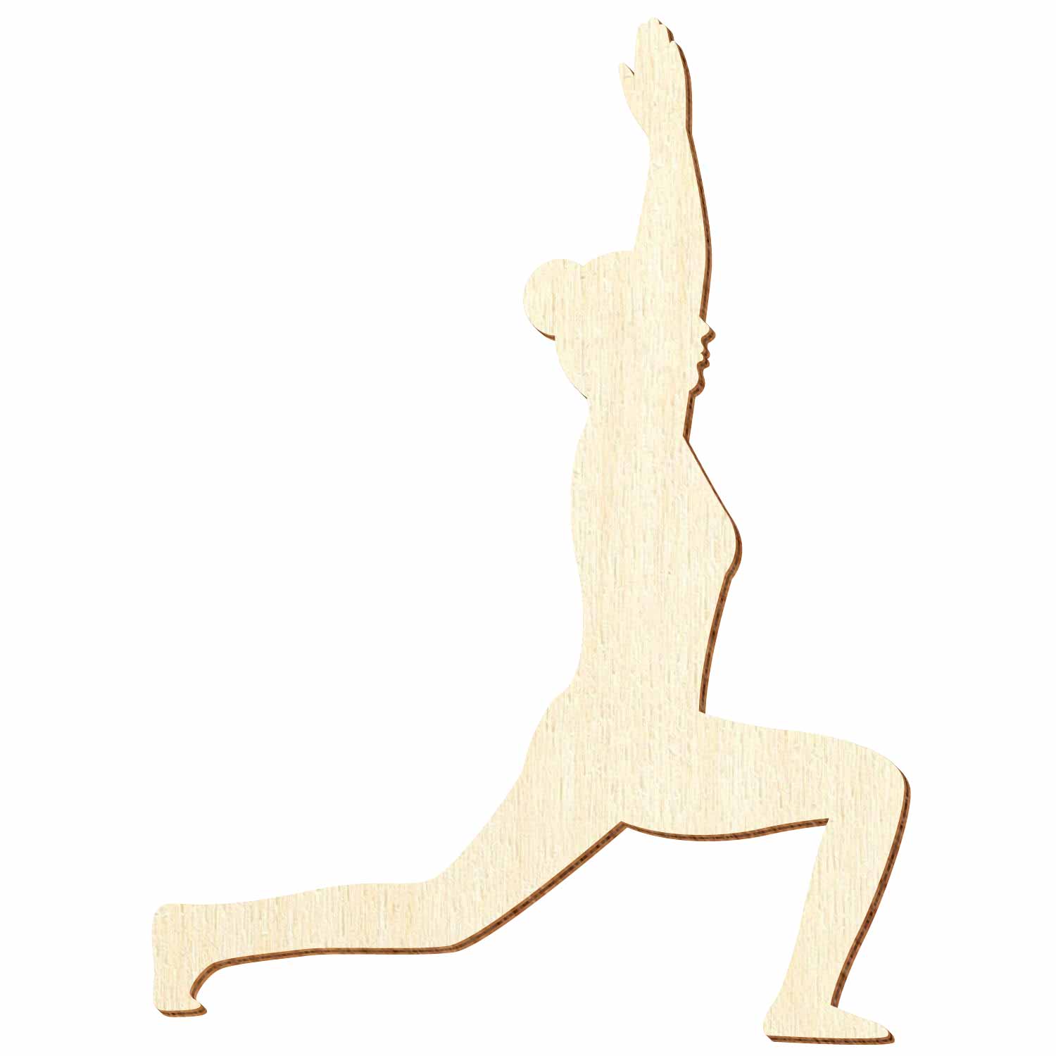 Holzsilhouette Yogaposition hoher Halbmond - Alanasana - einzeln