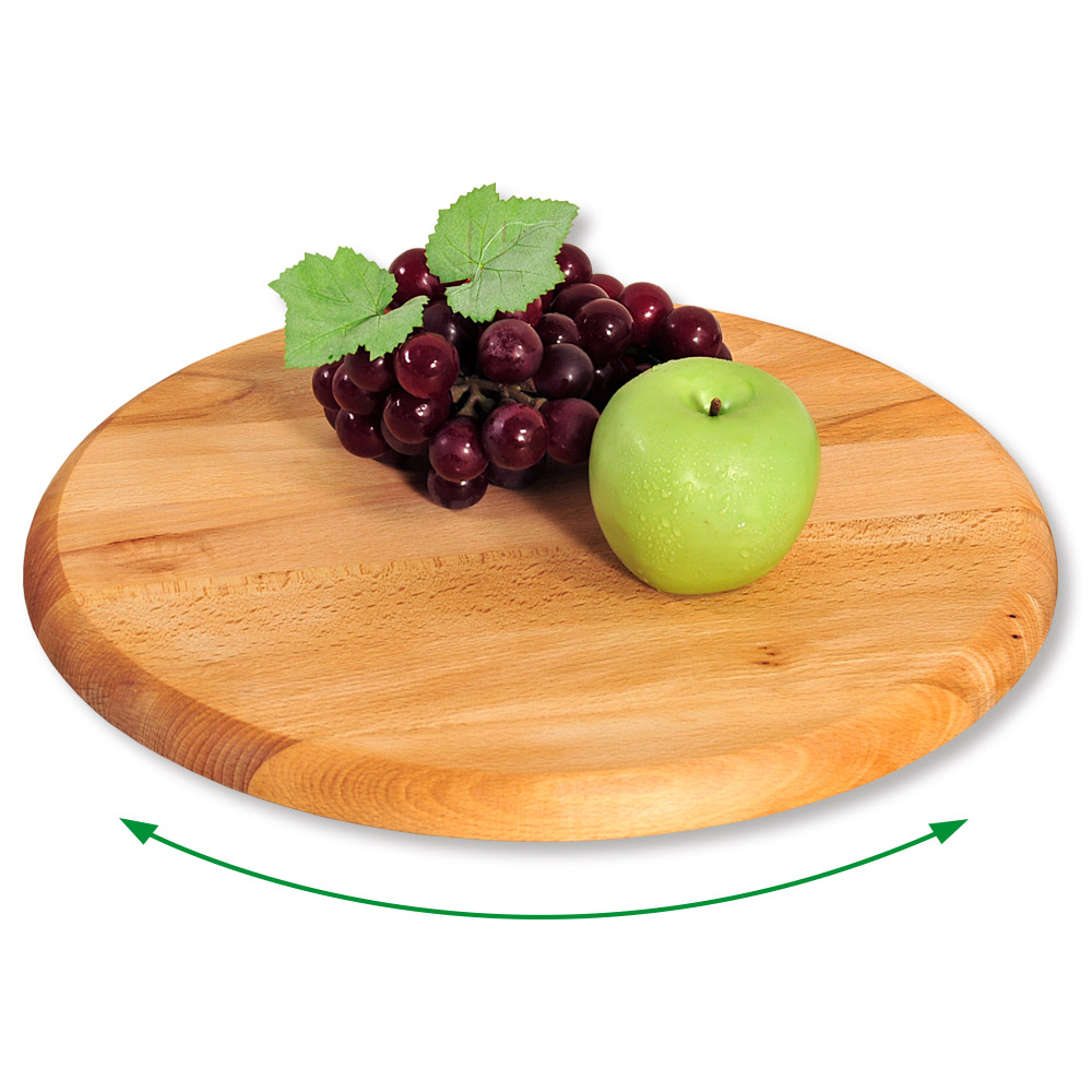 Drehteller aus Buchenholz mit Obst