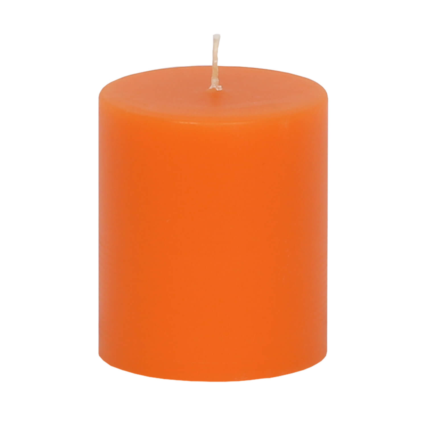 Stumpenkerze in der Farbe Orange