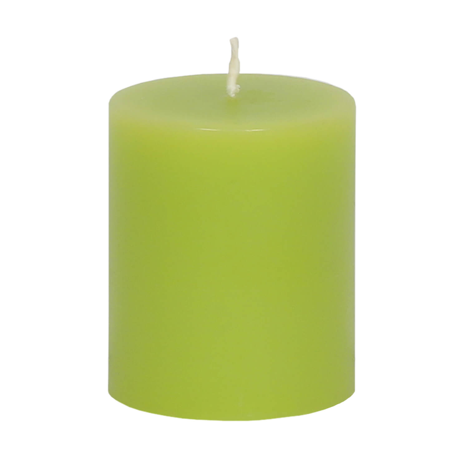 Stumpenkerze in der Farbe Apfelgrün
