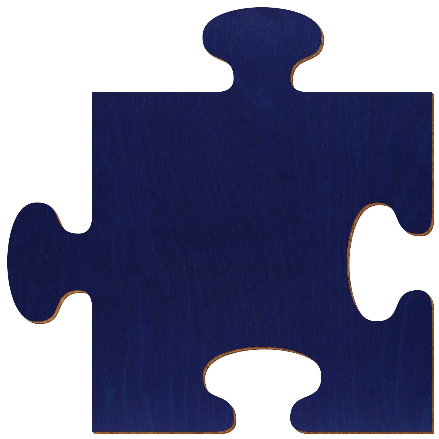 Puzzleteil Dunkelblau aus Birkensperrholz
