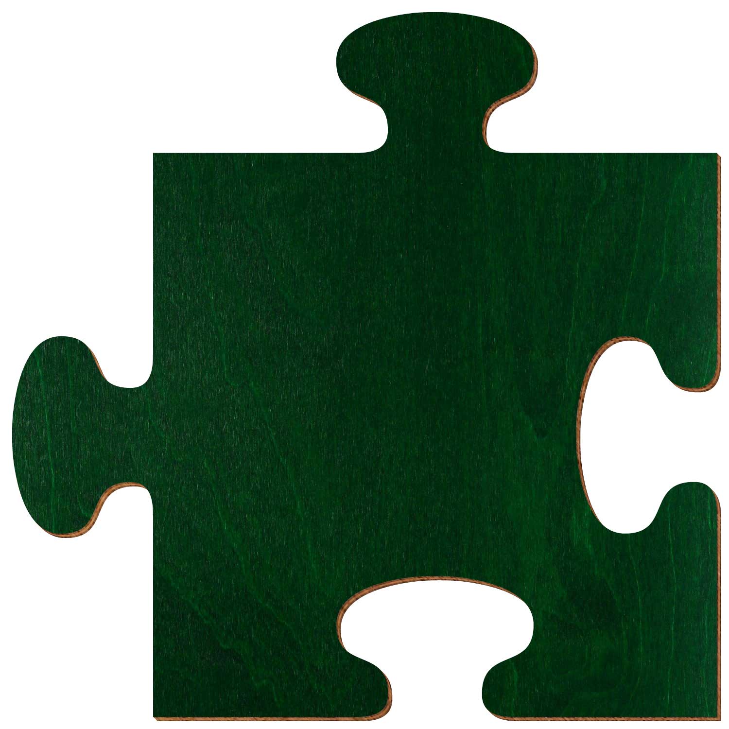 Puzzleteil Dunkelgrün aus Birkensperrholz