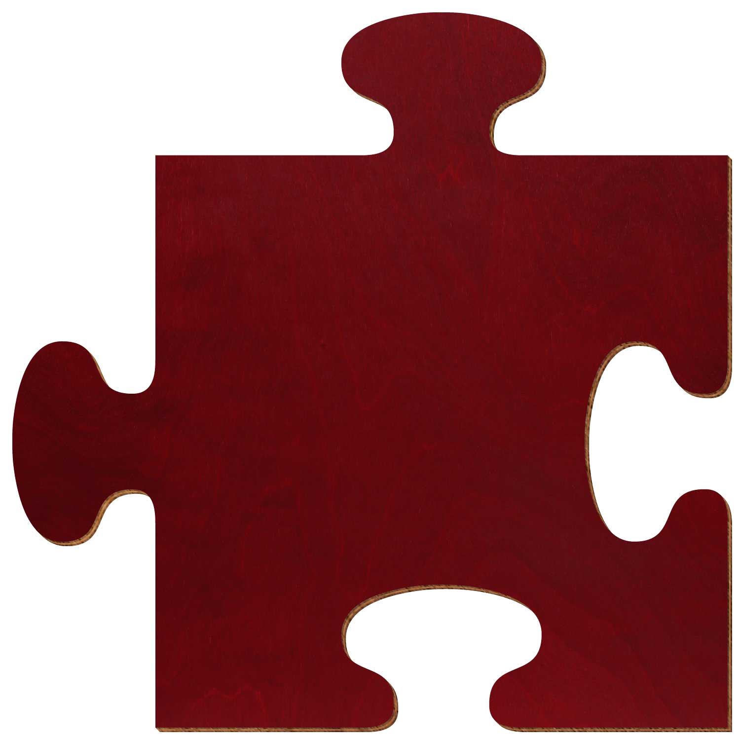 Puzzleteil Dunkelrot aus Birkensperrholz