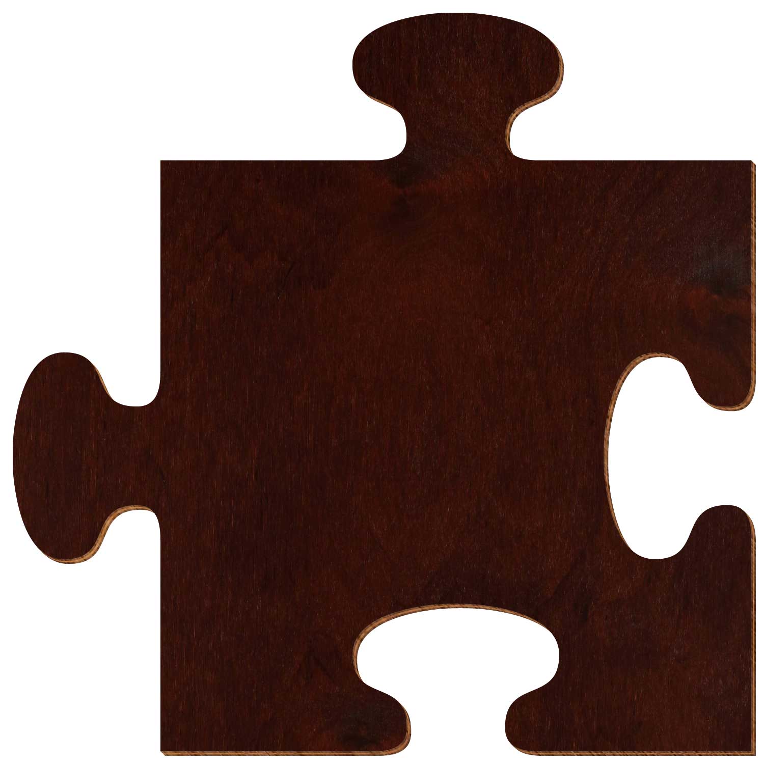 Puzzleteil Nussbaum dunkel aus Birkensperrholz