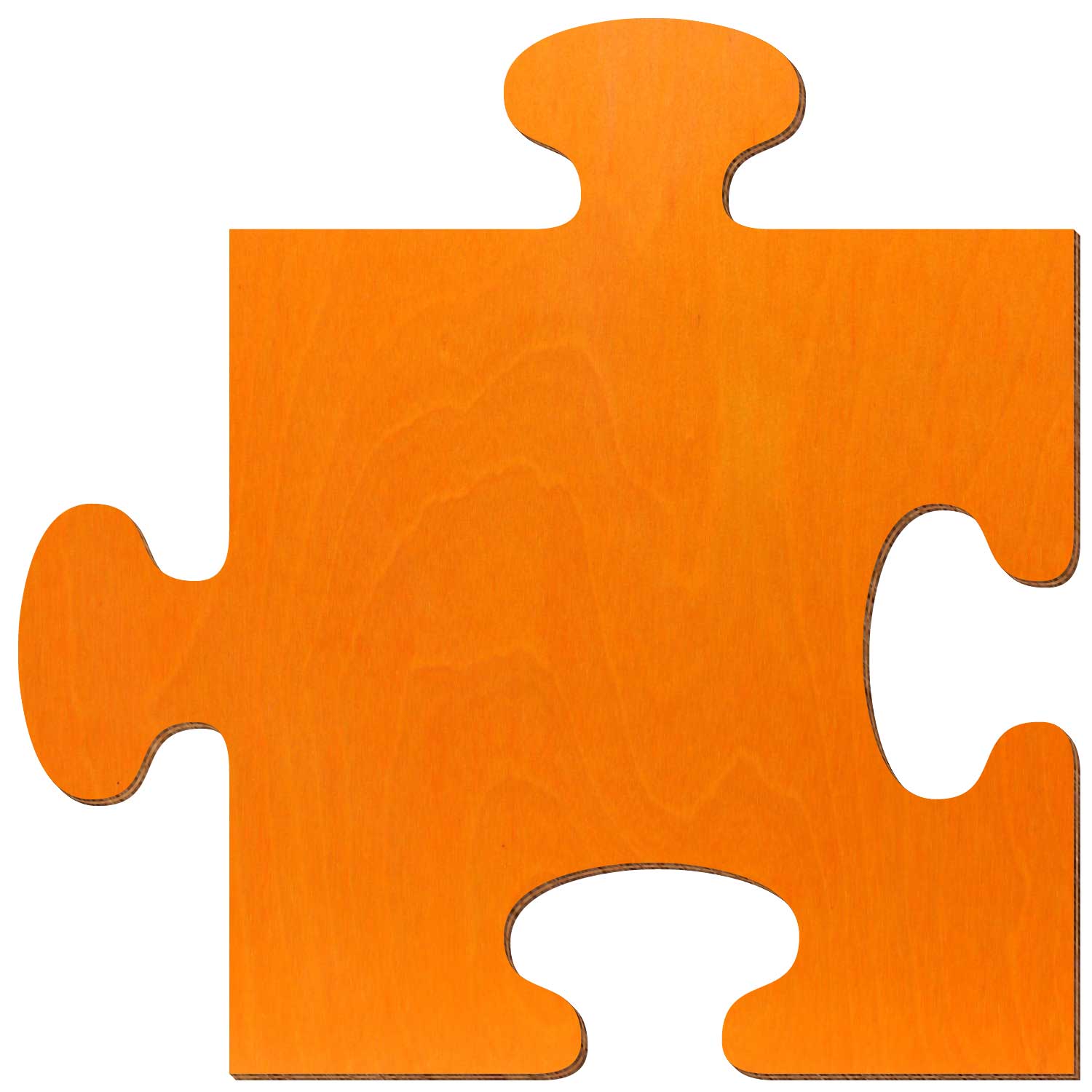 Puzzleteil Orange aus Birkensperrholz