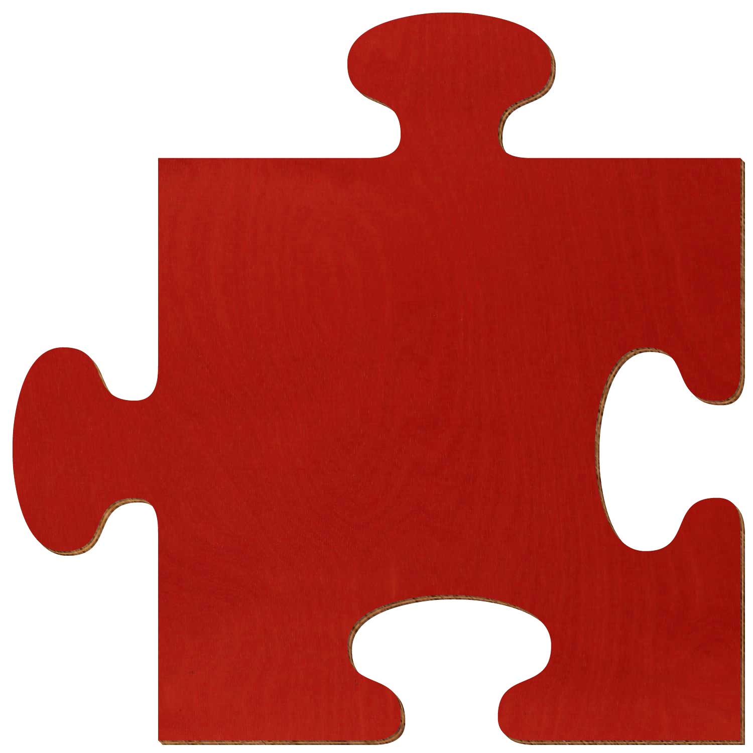 Puzzleteil Rot aus Birkensperrholz