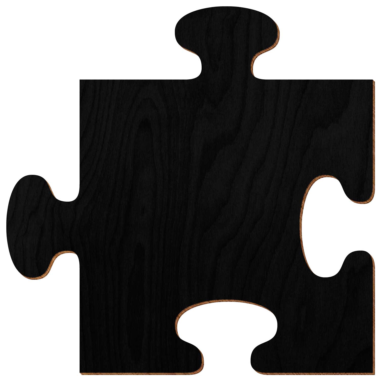 Puzzleteil Schwarz aus Birkensperrholz