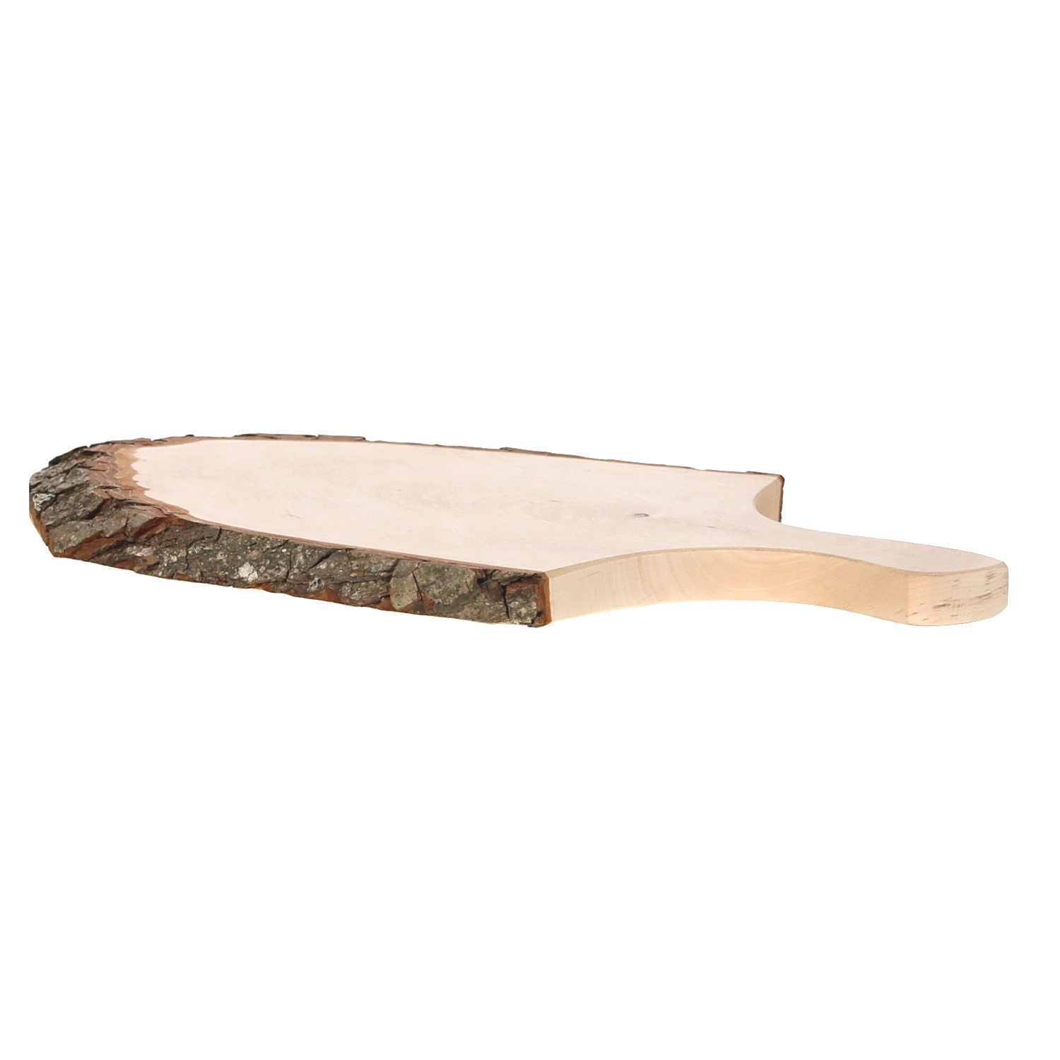 Rindenbrett oval mit Griff- B-Ware- Seitenansicht