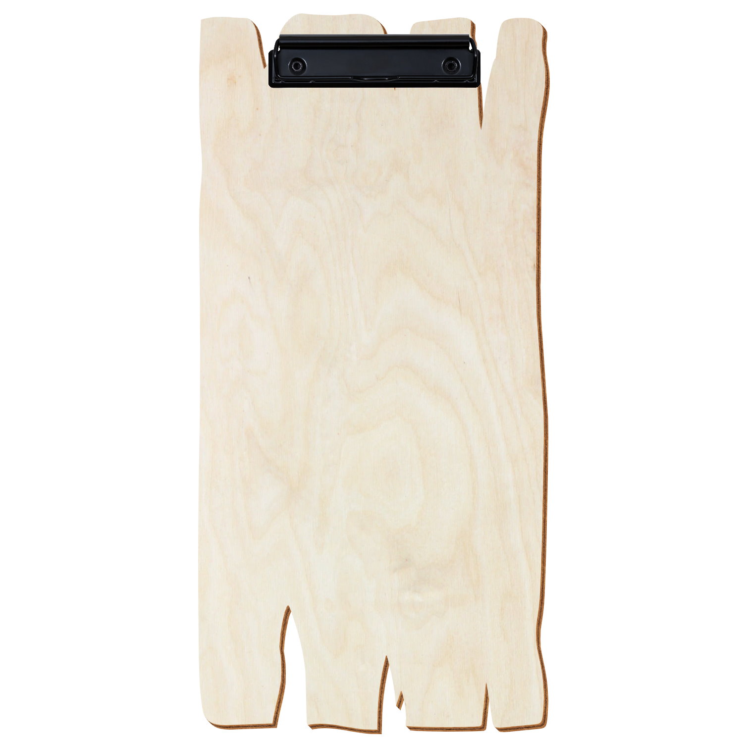 Klemmbrett Holzbrettform im Barformat Birke natur Bügelklemme schwarz