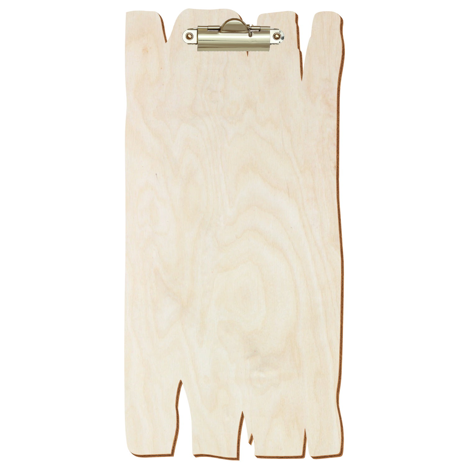 Klemmbrett Holzbrettform im Barformat Birke natur Zahnklemme gold