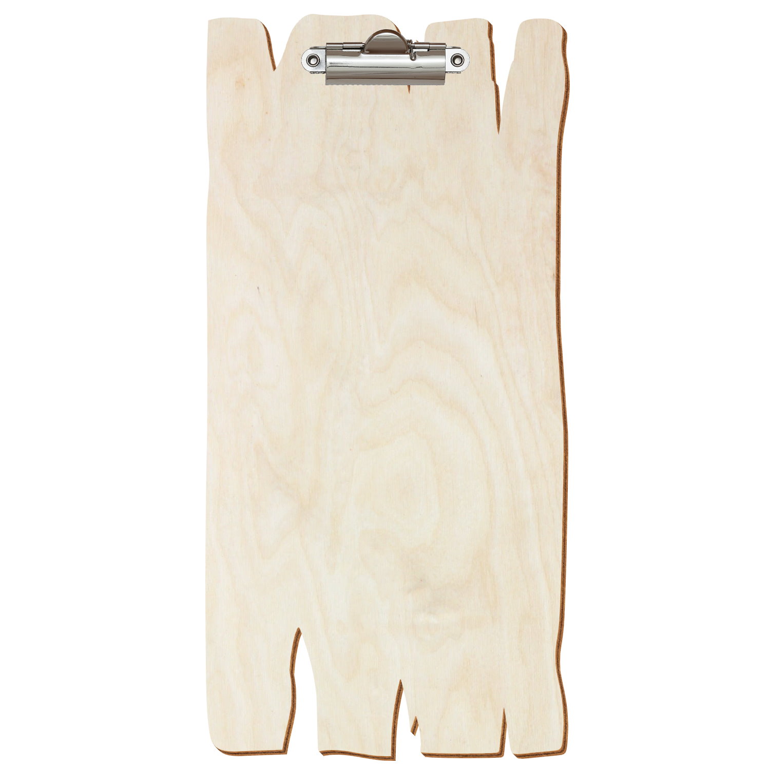 Klemmbrett Holzbrettform im Barformat Birke natur Zahnklemme silber