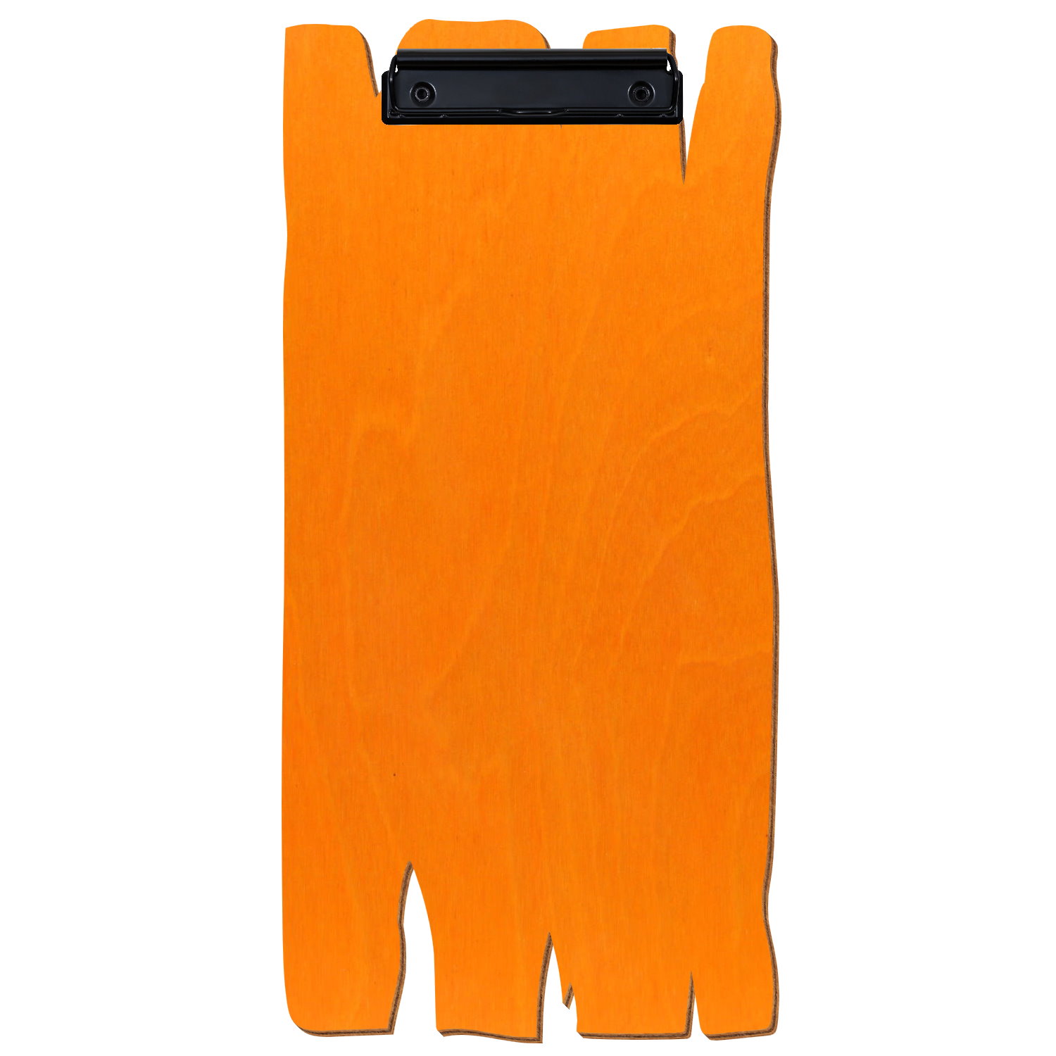 Klemmbrett Holzbrettform im Barformat Orange Bügelklemme schwarz