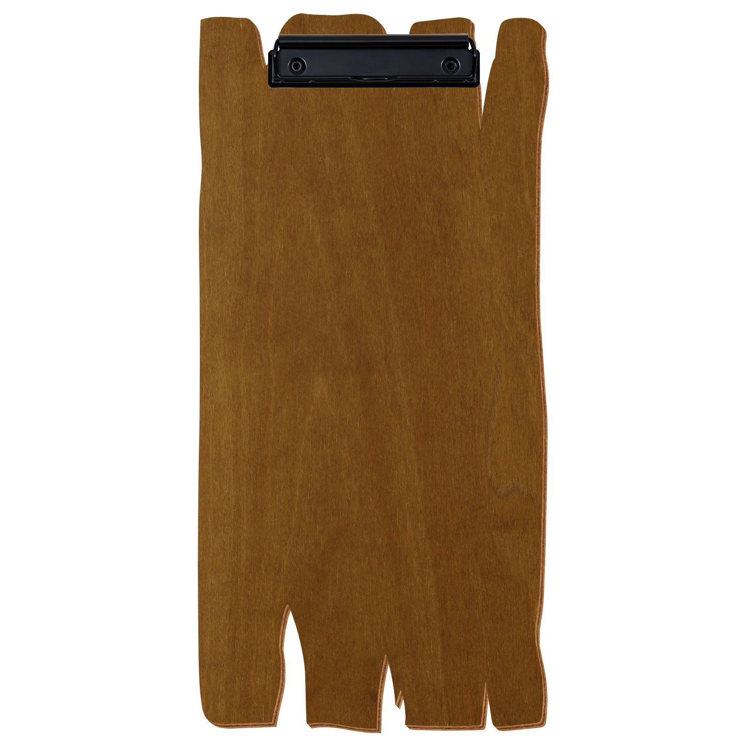Klemmbrett Holzbrettform im Barformat Teak Bügelklemme schwarz