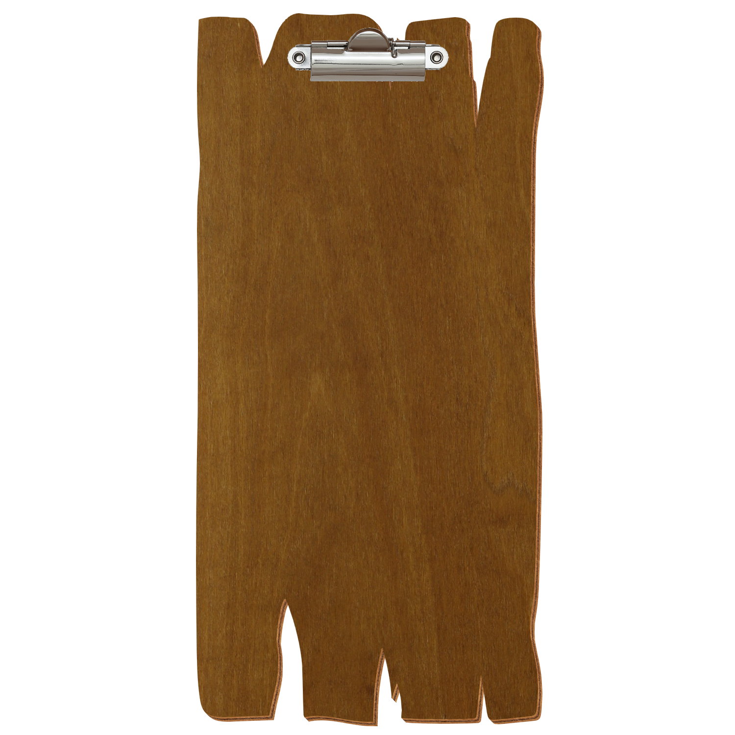 Klemmbrett Holzbrettform im Barformat Teak Zahnklemme silber