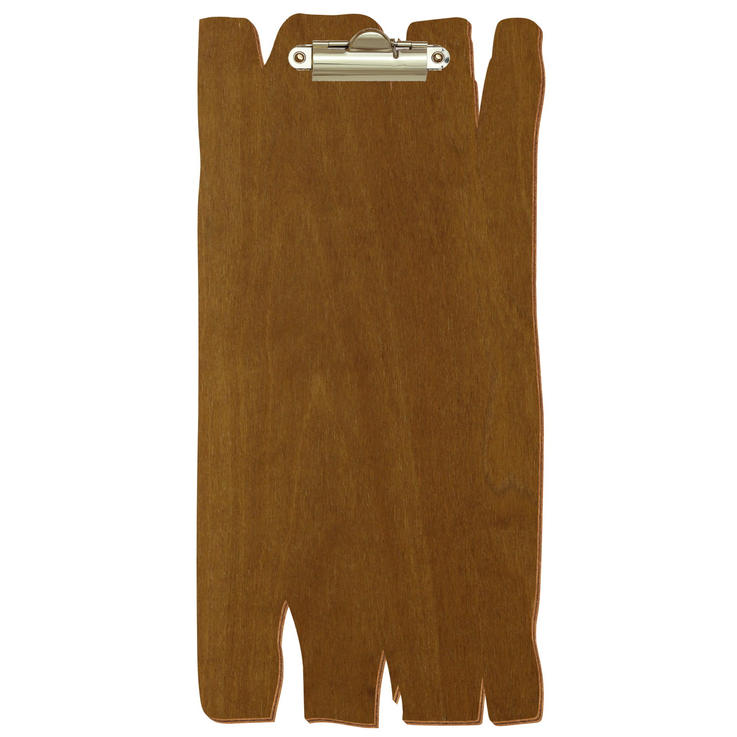 Klemmbrett Holzbrettform im Barformat Teak Zahnklemme gold