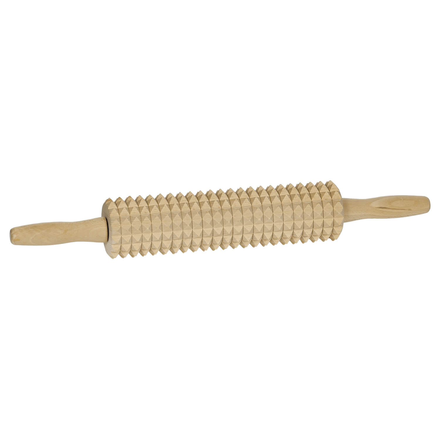 Bütic Wellholz geriffelt, Gesamtlänge 46cm, Gesamtansicht schräg