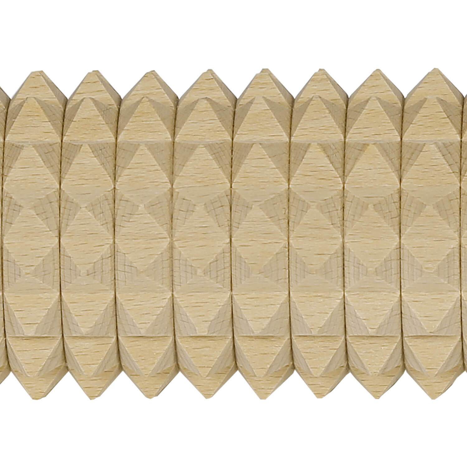 Bütic Wellholz geriffelt, Gesamtlänge 46cm, Detailansicht Walze mit Zacken