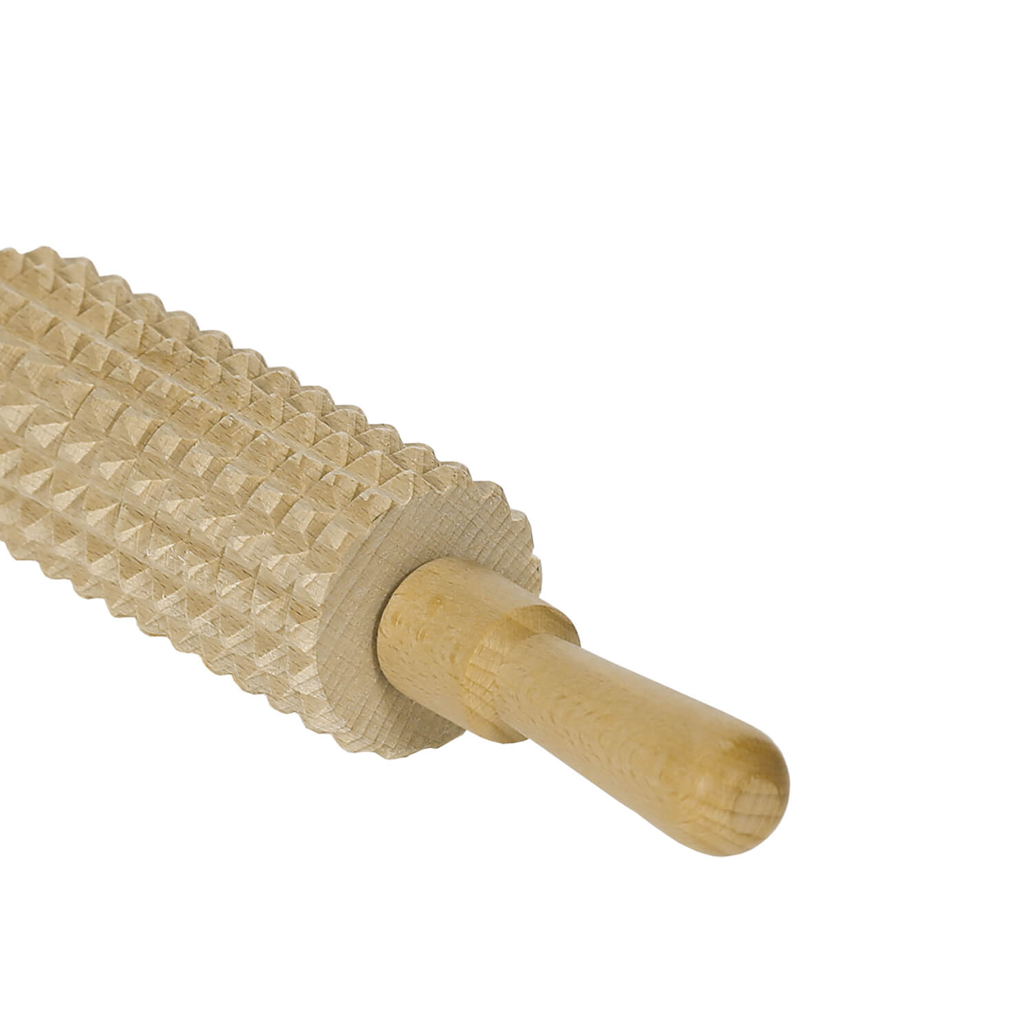 Bütic Wellholz geriffelt, Gesamtlänge 29cm, Detailansicht Griff