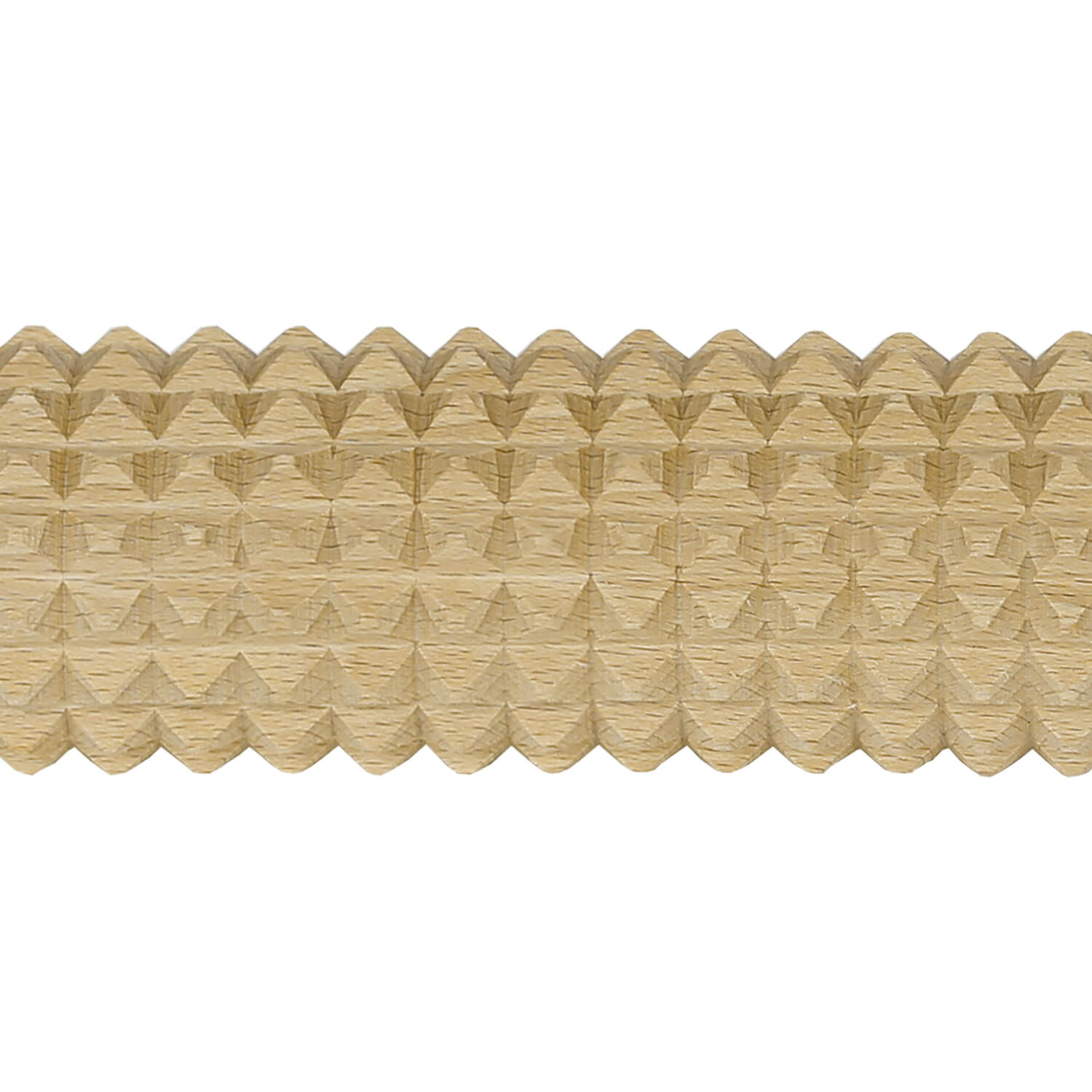 Bütic Wellholz geriffelt, Gesamtlänge 29cm, Detailansicht Walze mit Zacken