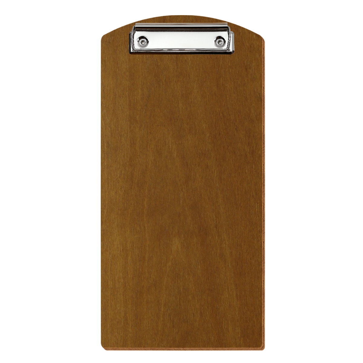 Klemmbrett Segmentform für Barformat Teak Bügelklemme silber