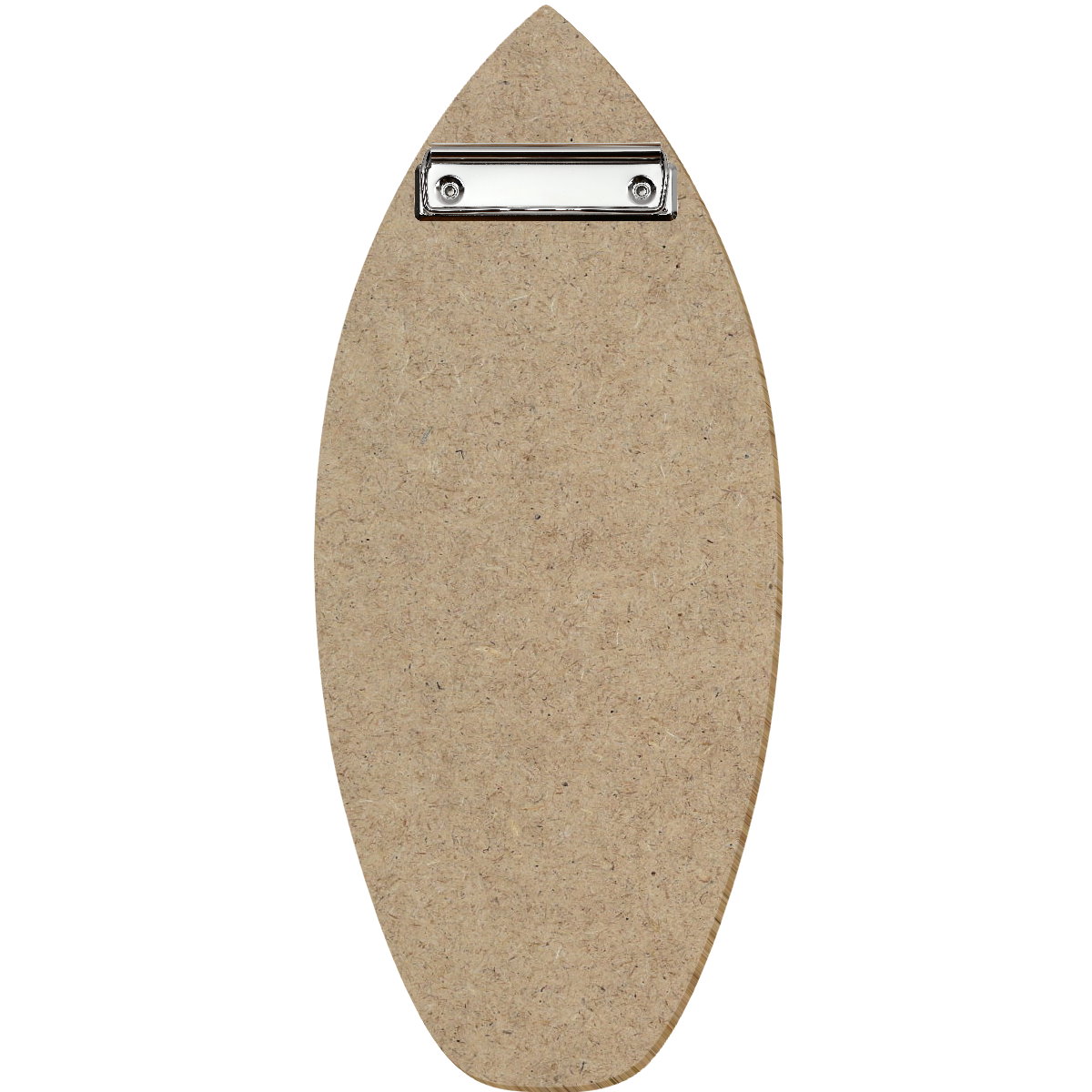 Holz Klemmbrett in Surfbrettform für Barformat 110 x 300 mm, HDF, Bügelklemme silber