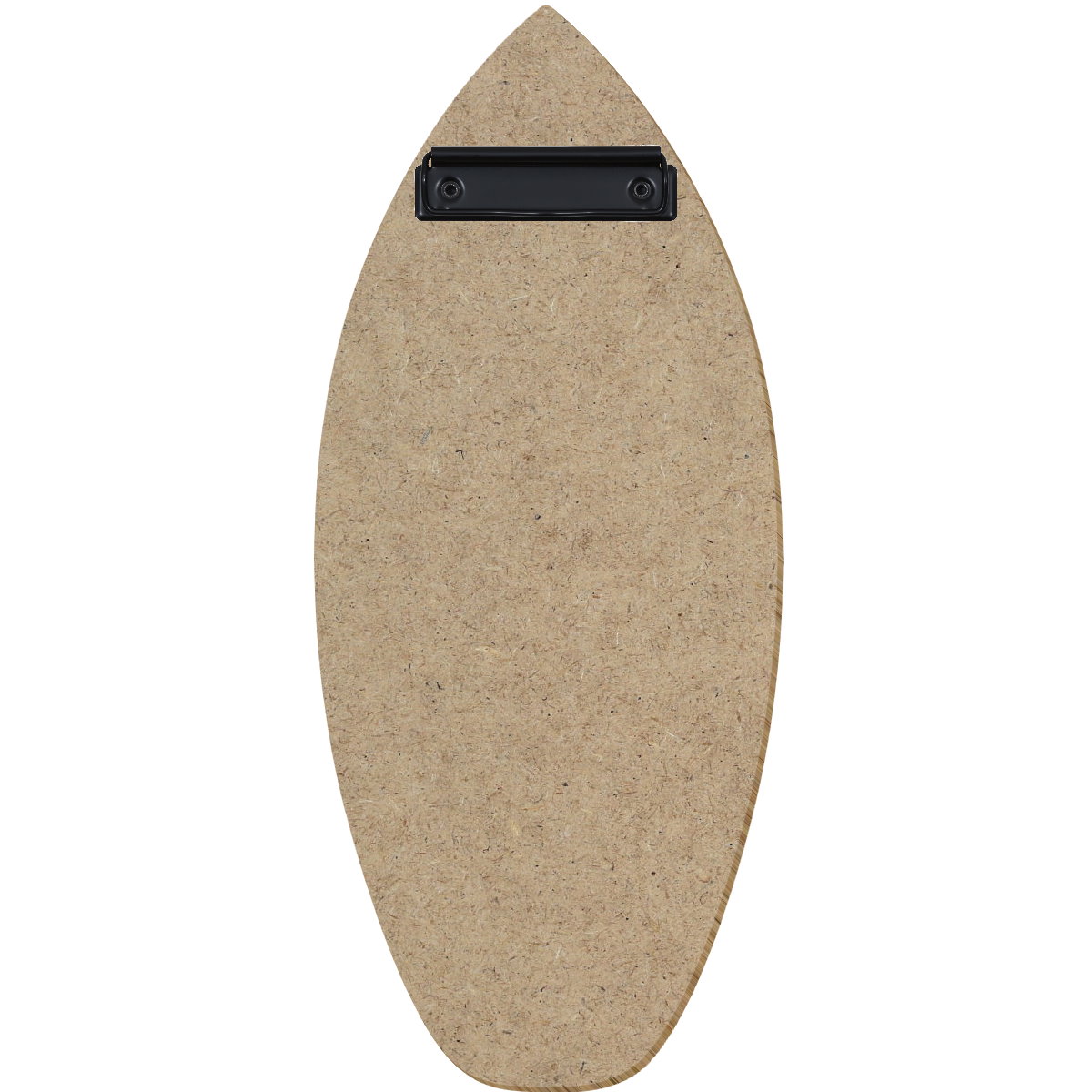 Holz Klemmbrett in Surfbrettform für Barformat 110 x 300 mm, HDF, Bügelklemme schwarz