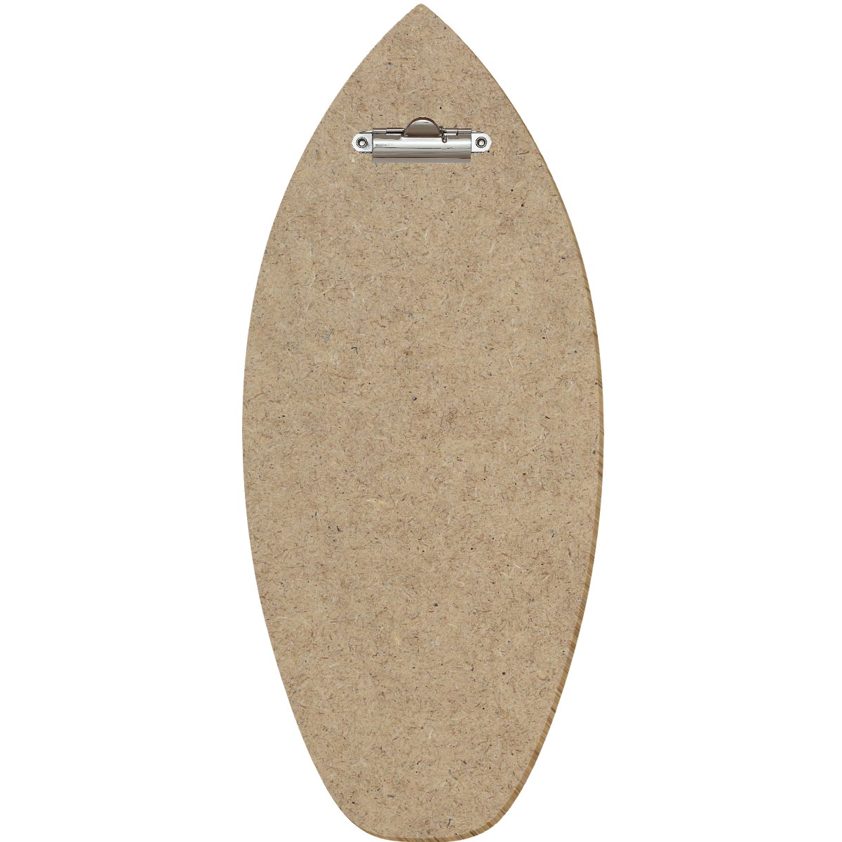 Holz Klemmbrett in Surfbrettform für Barformat 110 x 300 mm, HDF, Zahnklemme silber