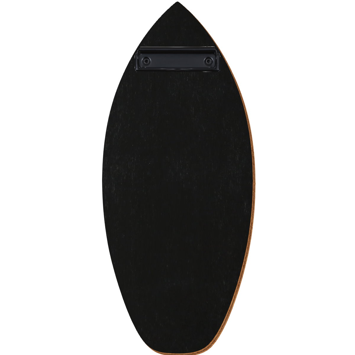 Holz Klemmbrett in Surfbrettform für Barformat 110 x 300 mm, Schwarz, Birkensperrholz, Bügelklemme schwarz