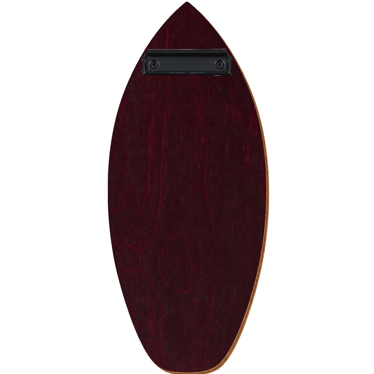 Holz Klemmbrett in Surfbrettform für Barformat 110 x 300 mm, Violett, Birkensperrholz, Bügelklemme schwarz
