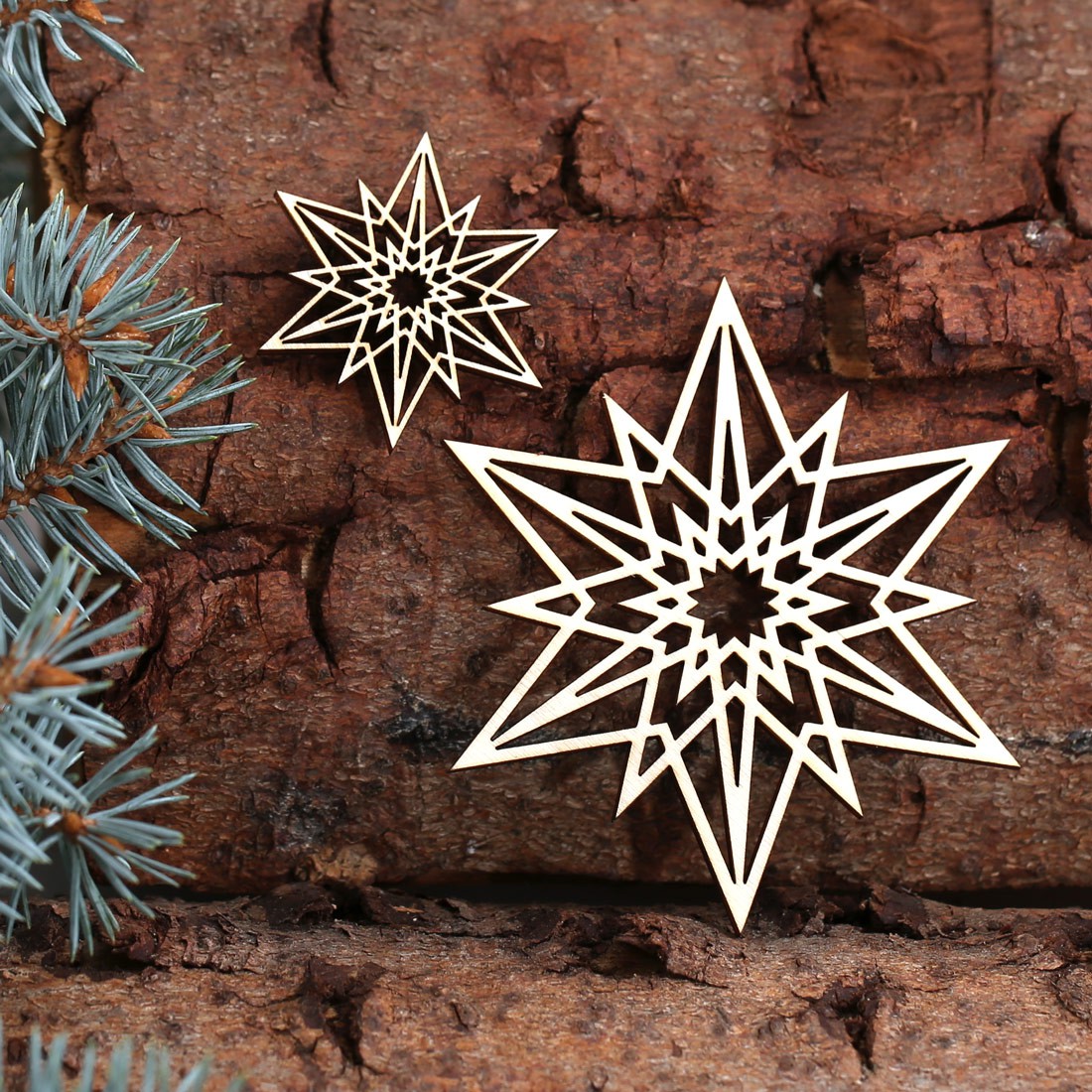 2er Baumschmuck Weihnachtssterne Sterne - Stern2