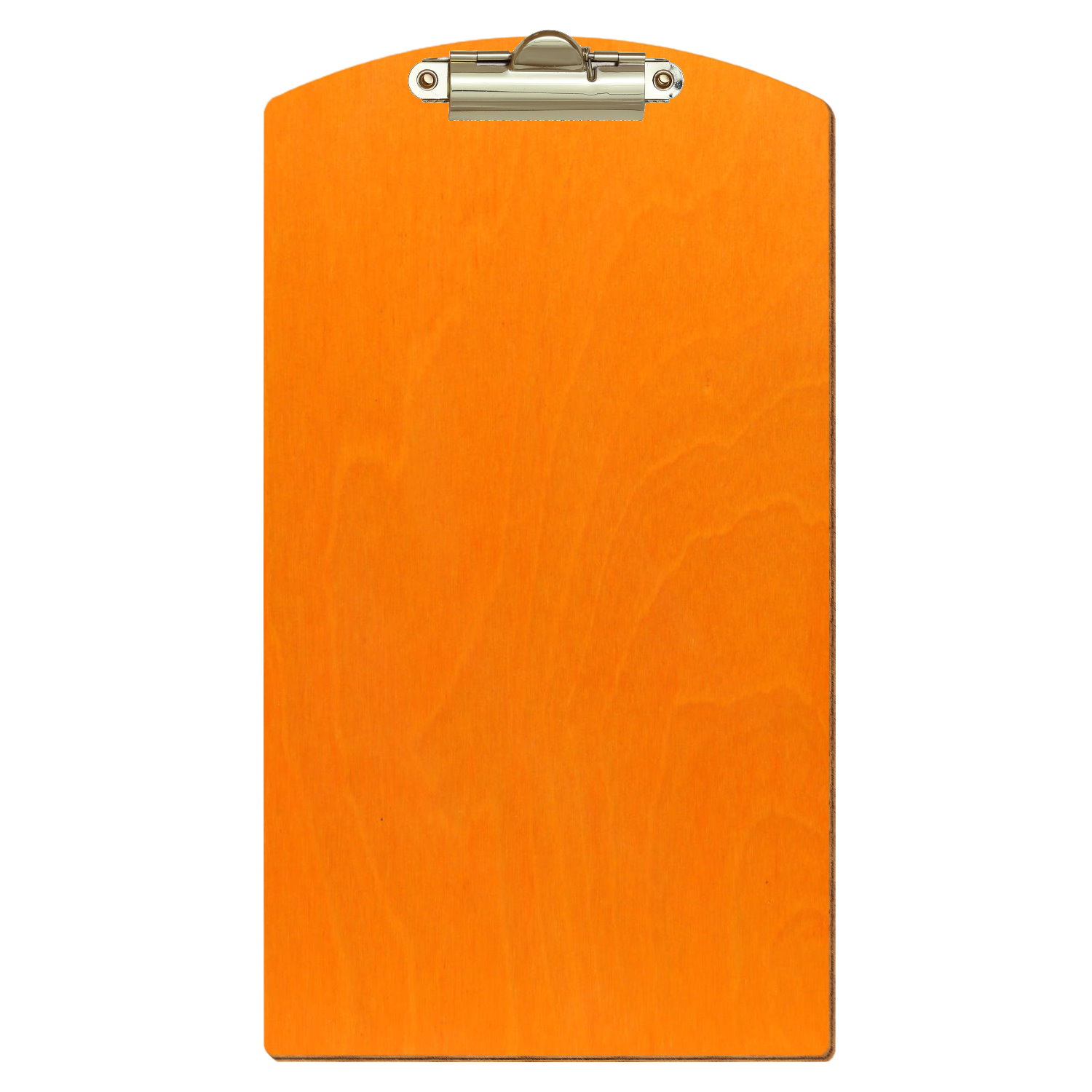 Klemmbrett Segmentform für Rechnungsformat Orange Zahnklemme gold