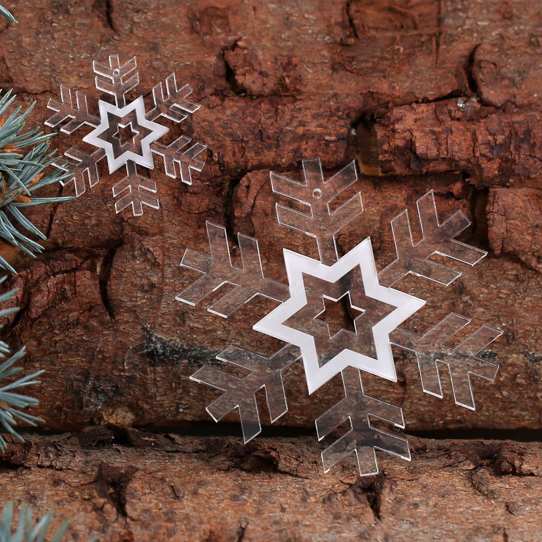 Baumschmuck 2er Sets Acrylglas Schneeflocke - Set3