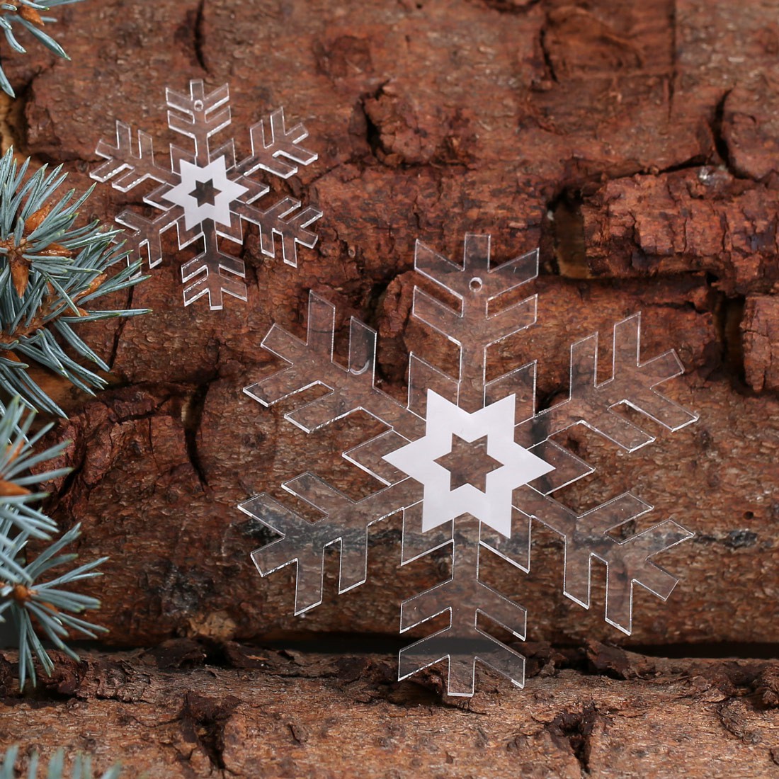 Baumschmuck 2er Sets Acrylglas Schneeflocke - Set4
