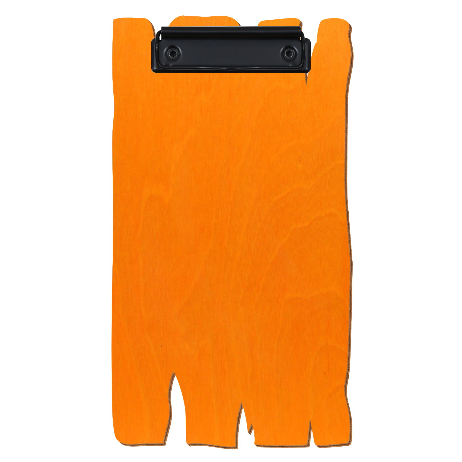 Klemmbrett Holzbrettform im Rechnungsformat Orange Bügelklemme schwarz