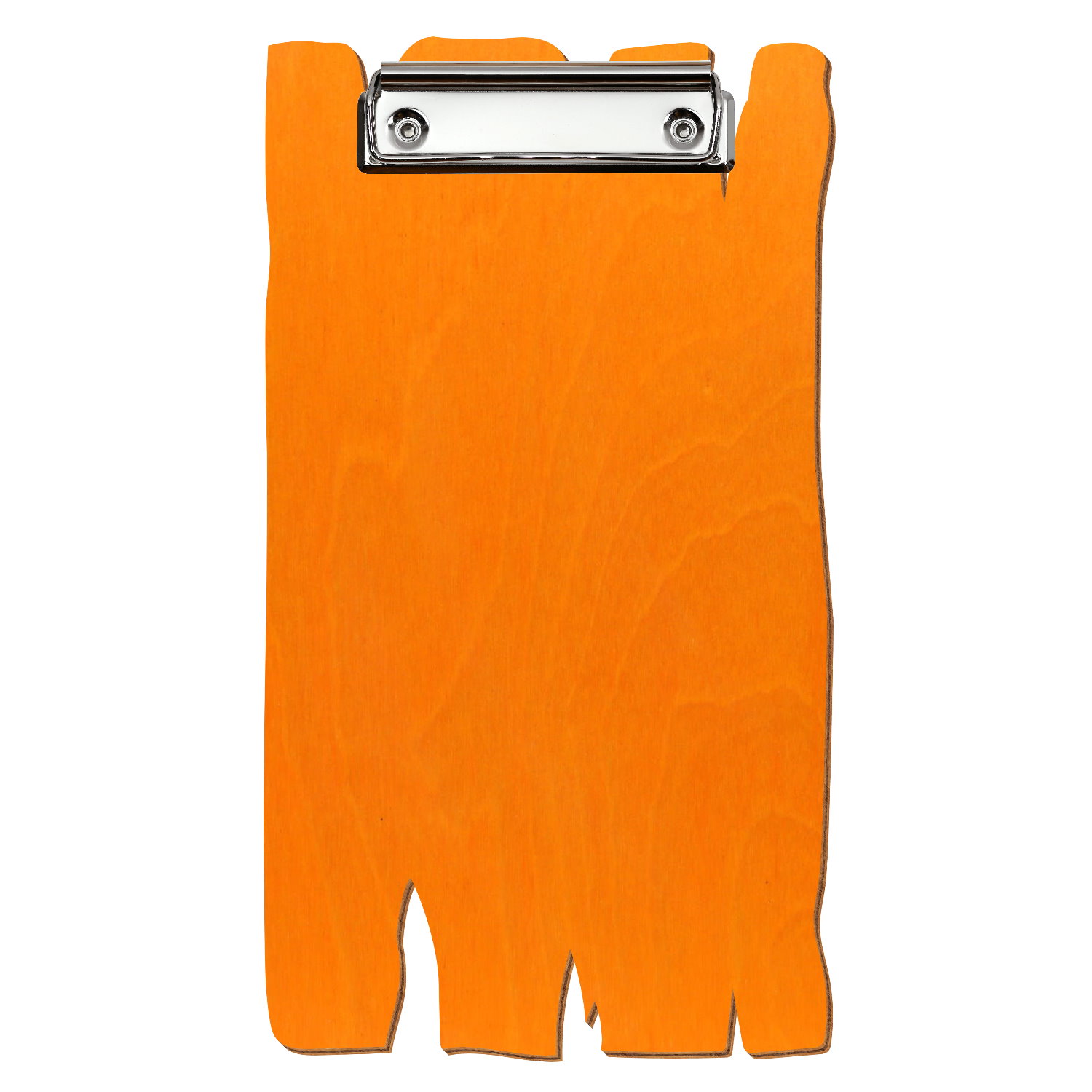 Klemmbrett Holzbrettform im Rechnungsformat Orange Bügelklemme silber