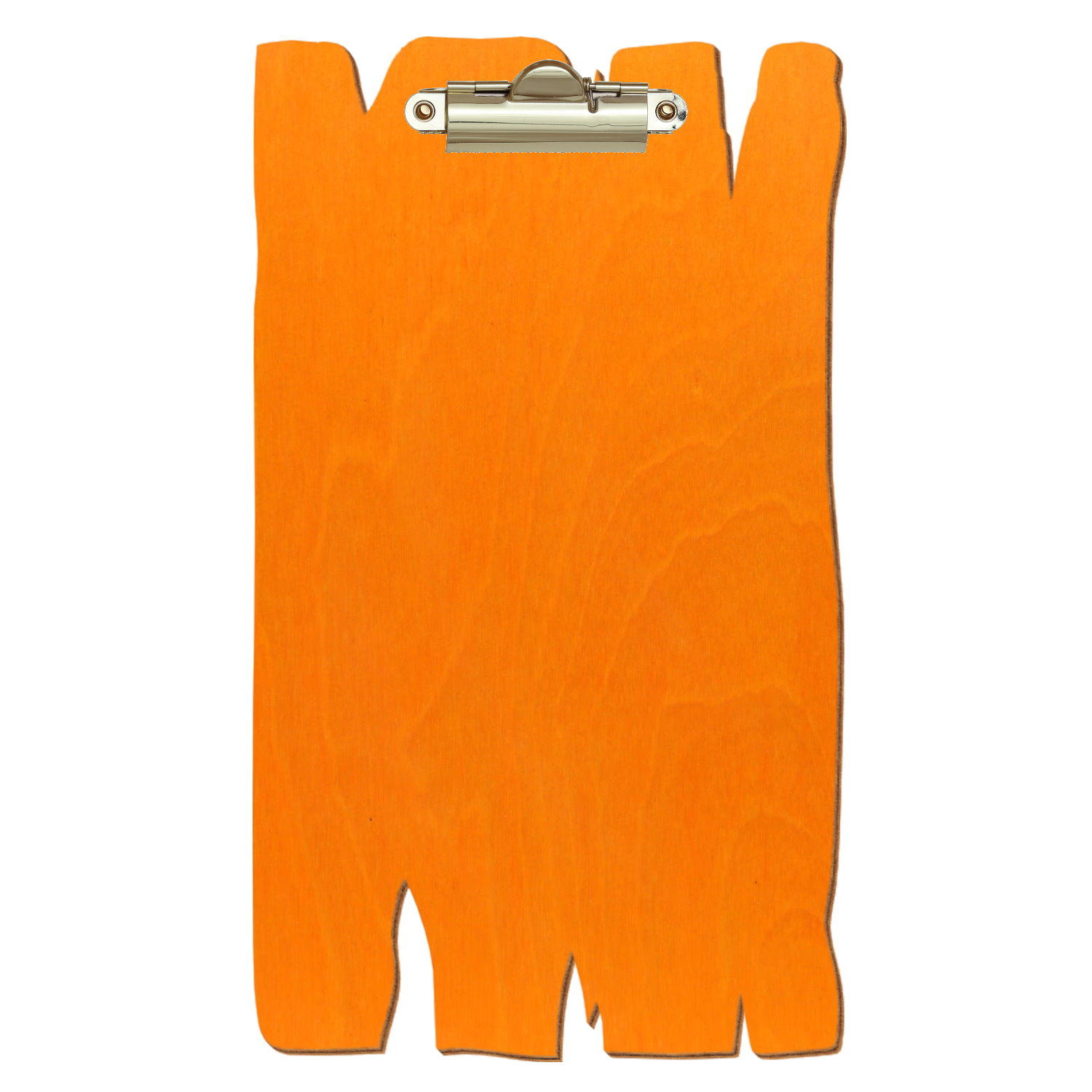 Klemmbrett Holzbrettform im Rechnungsformat Orange Zahnklemme gold