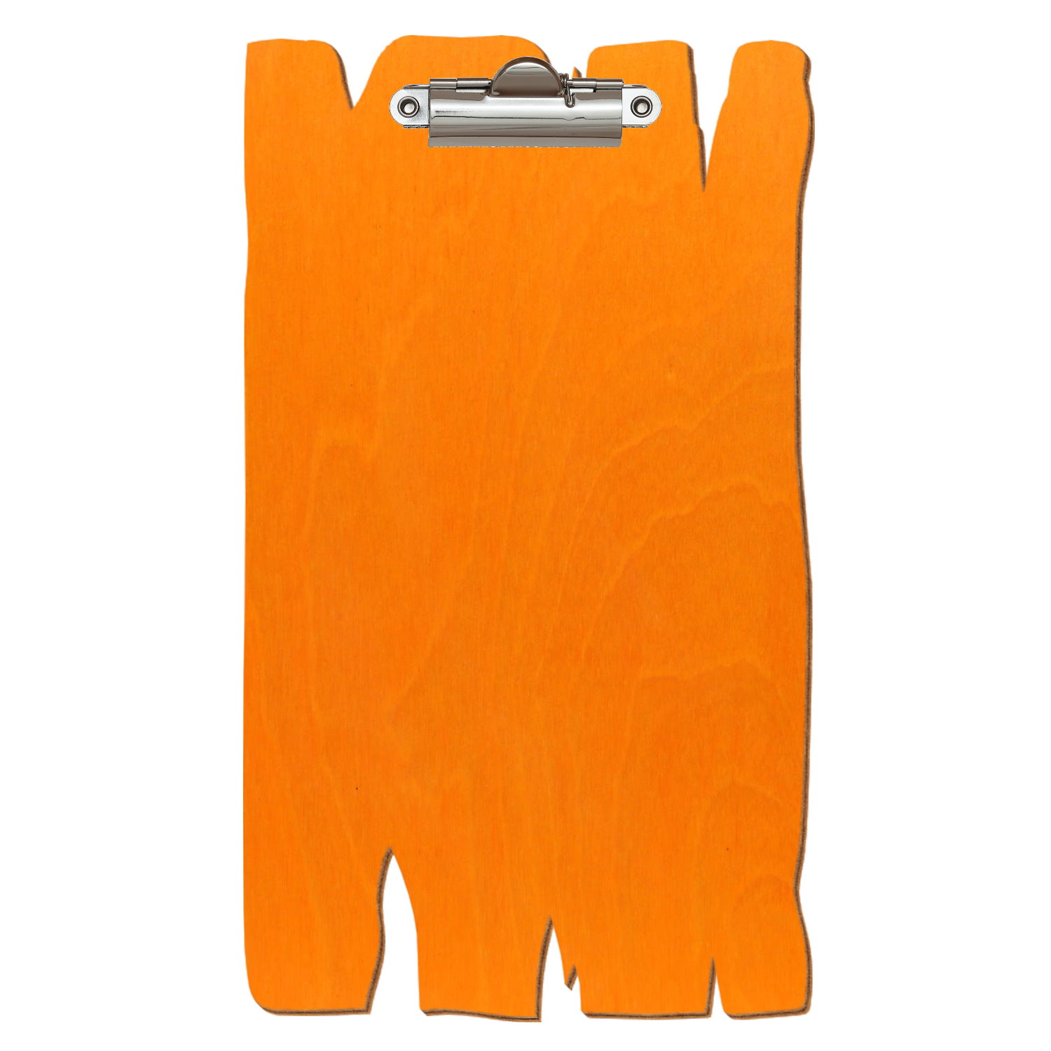 Klemmbrett Holzbrettform im Rechnungsformat Orange Zahnklemme silber