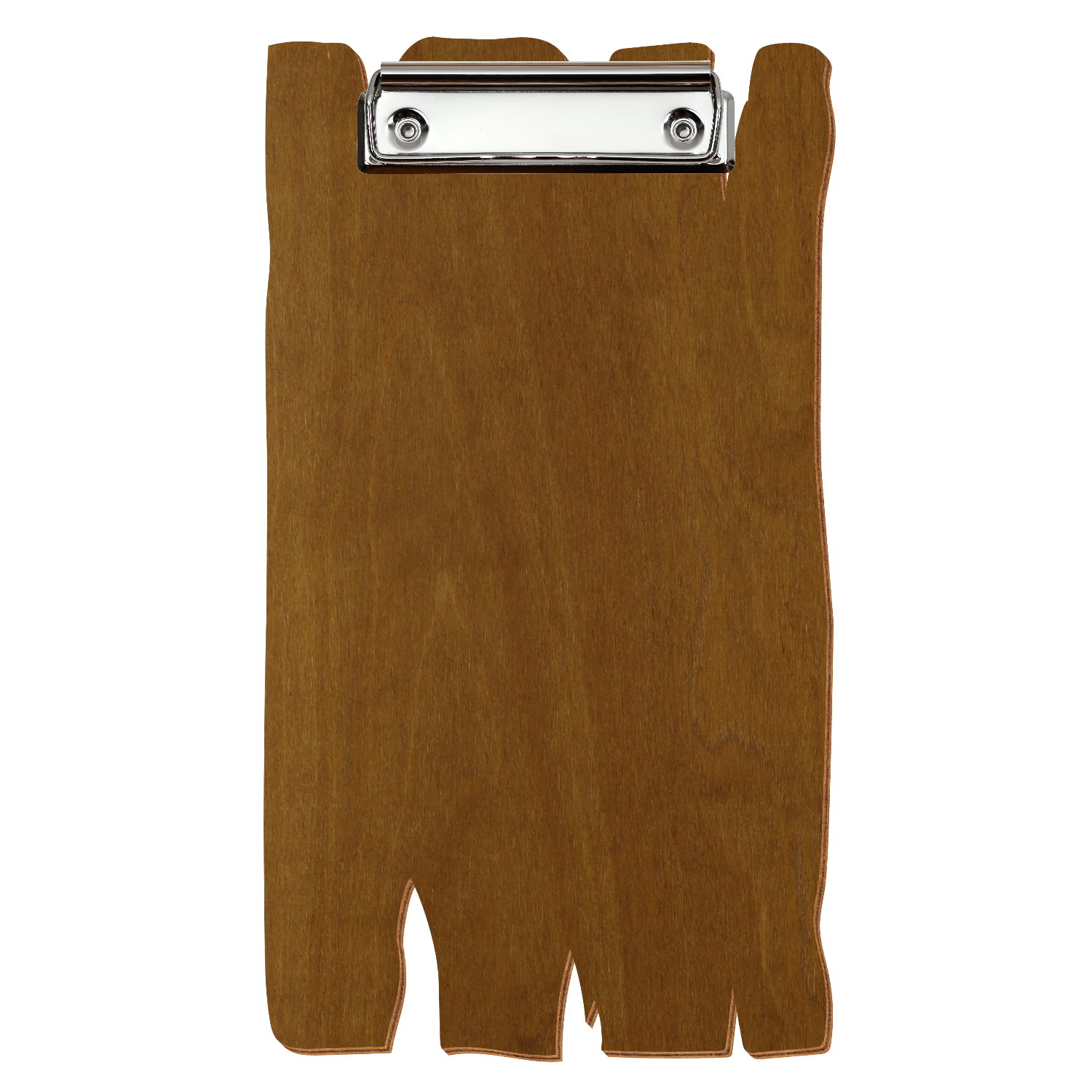 Klemmbrett Holzbrettform im Rechnungsformat Teak Bügelklemme silber
