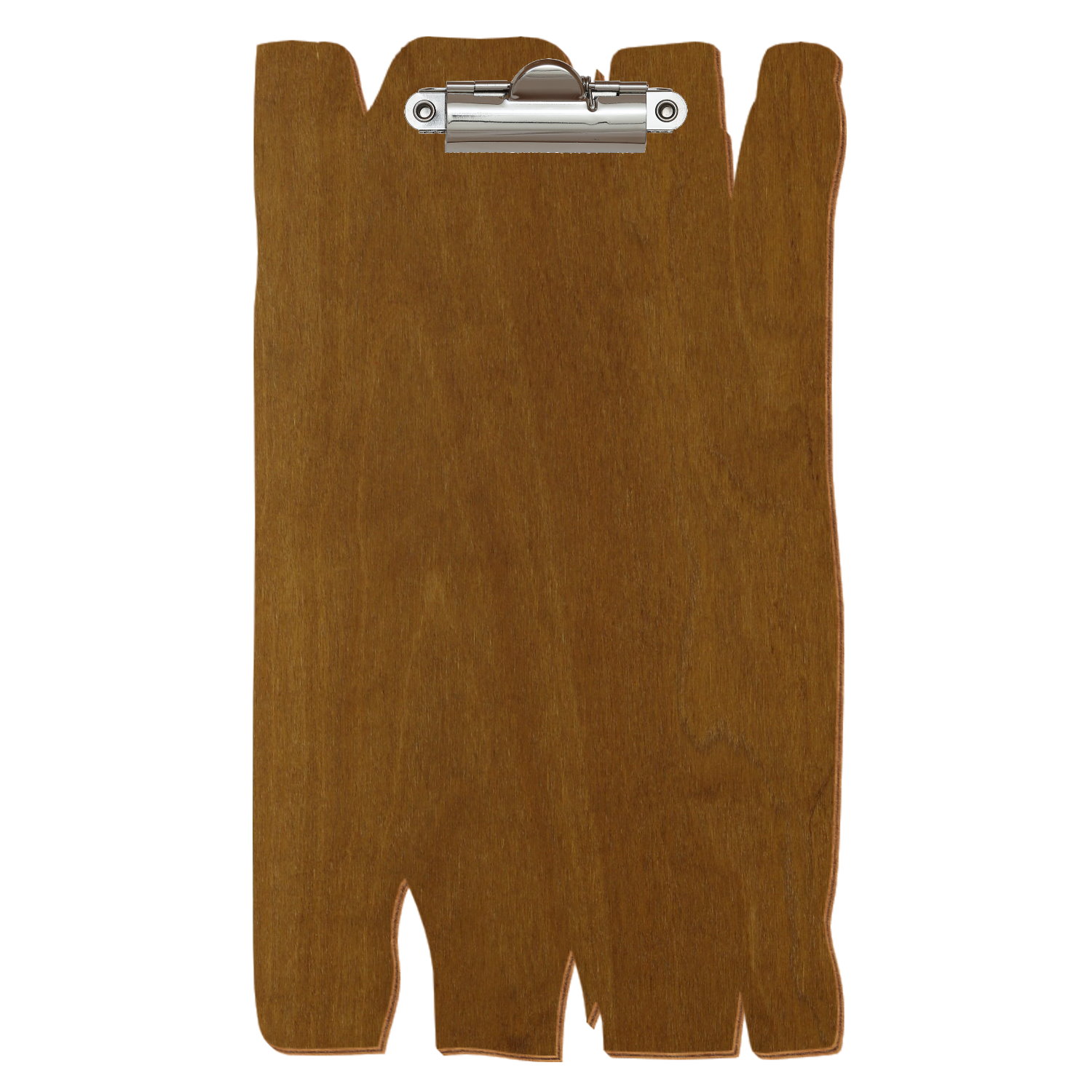 Klemmbrett Holzbrettform im Rechnungsformat Teak Zahnklemme silber