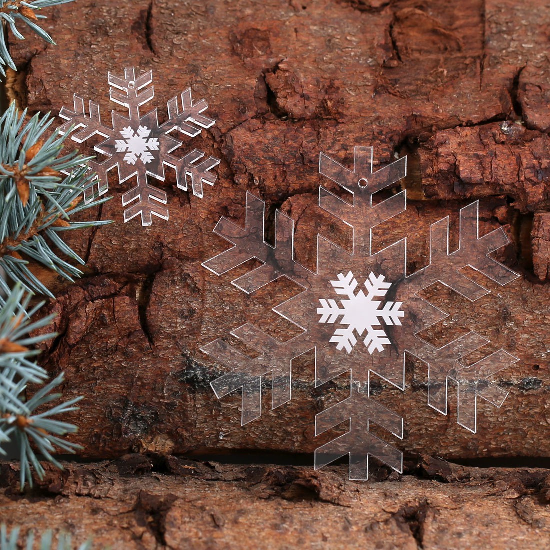 Baumschmuck 2er Sets Acrylglas Motiv-Schneeflocke - Flocke