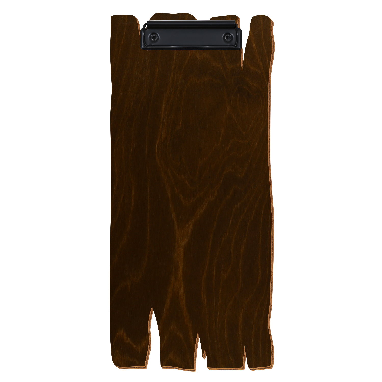 Klemmbrett Holzbrettform für Getränkekarte Eiche dunkel Bügelklemme schwarz