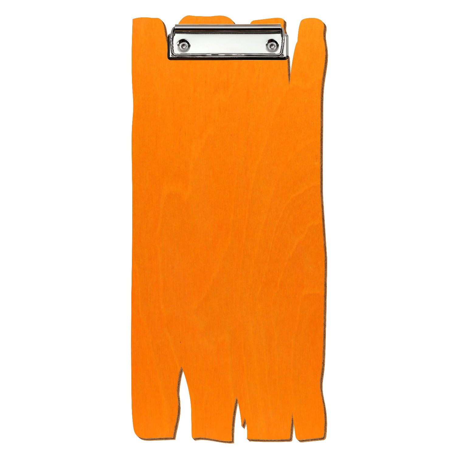 Klemmbrett Holzbrettform für Getränkekarte Orange Bügelklemme silber